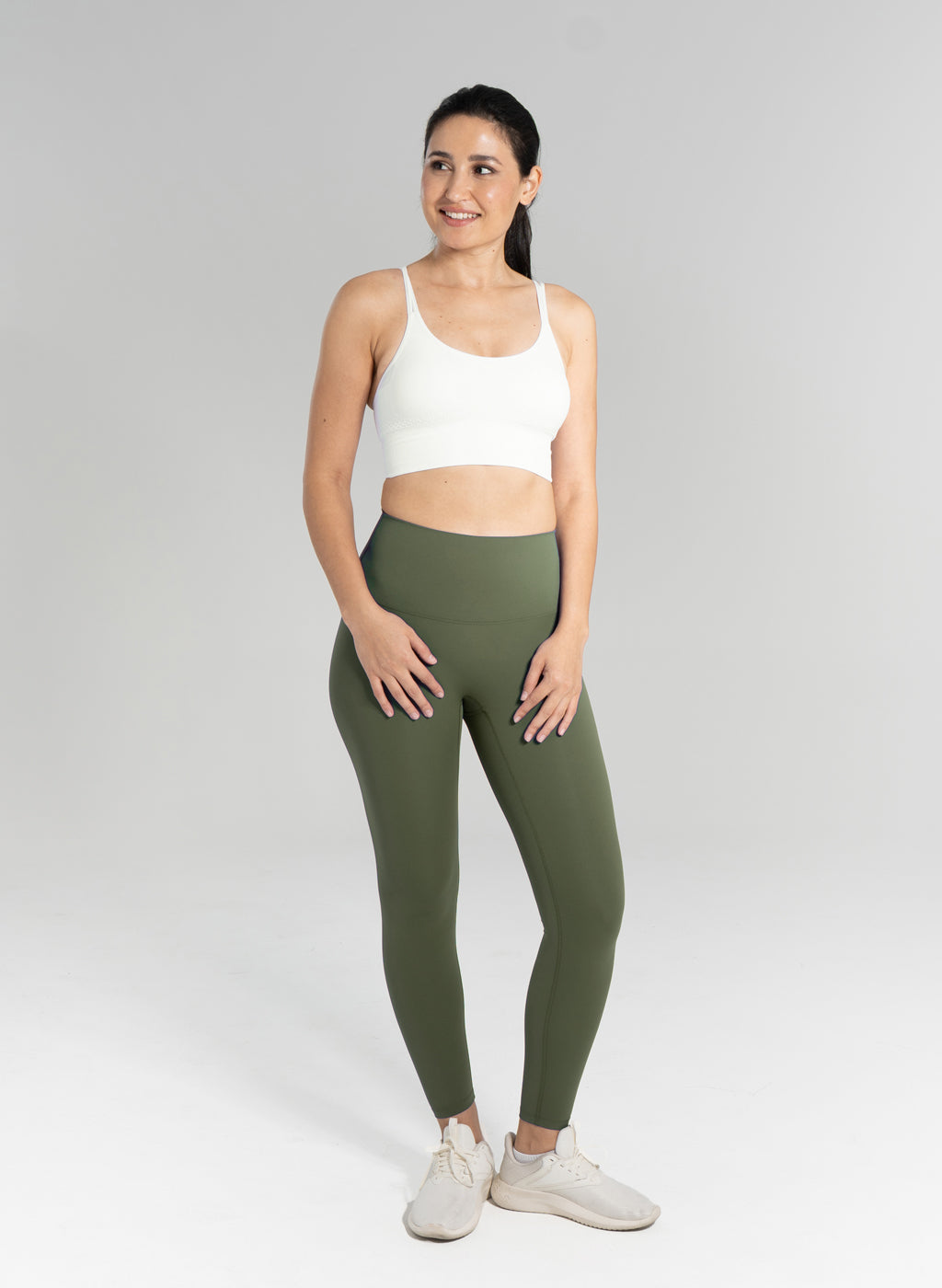 Gia High Waisted Leggings - Army Green
