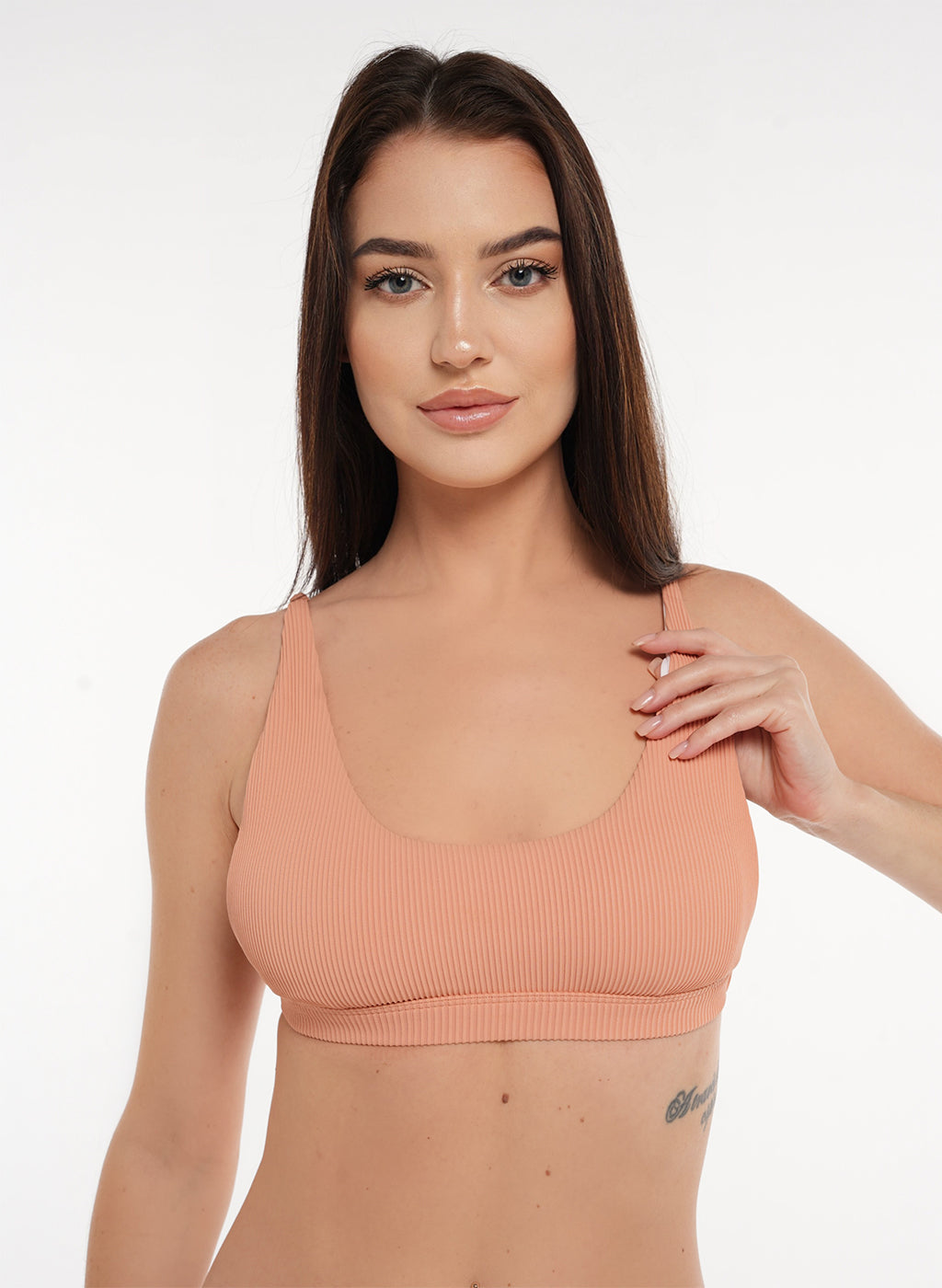 Crete Collection - Ribbed Bikini Top - Blush