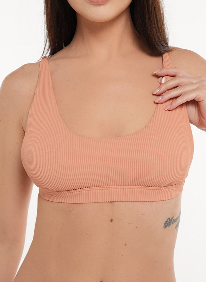 Crete Collection - Ribbed Bikini Top - Blush