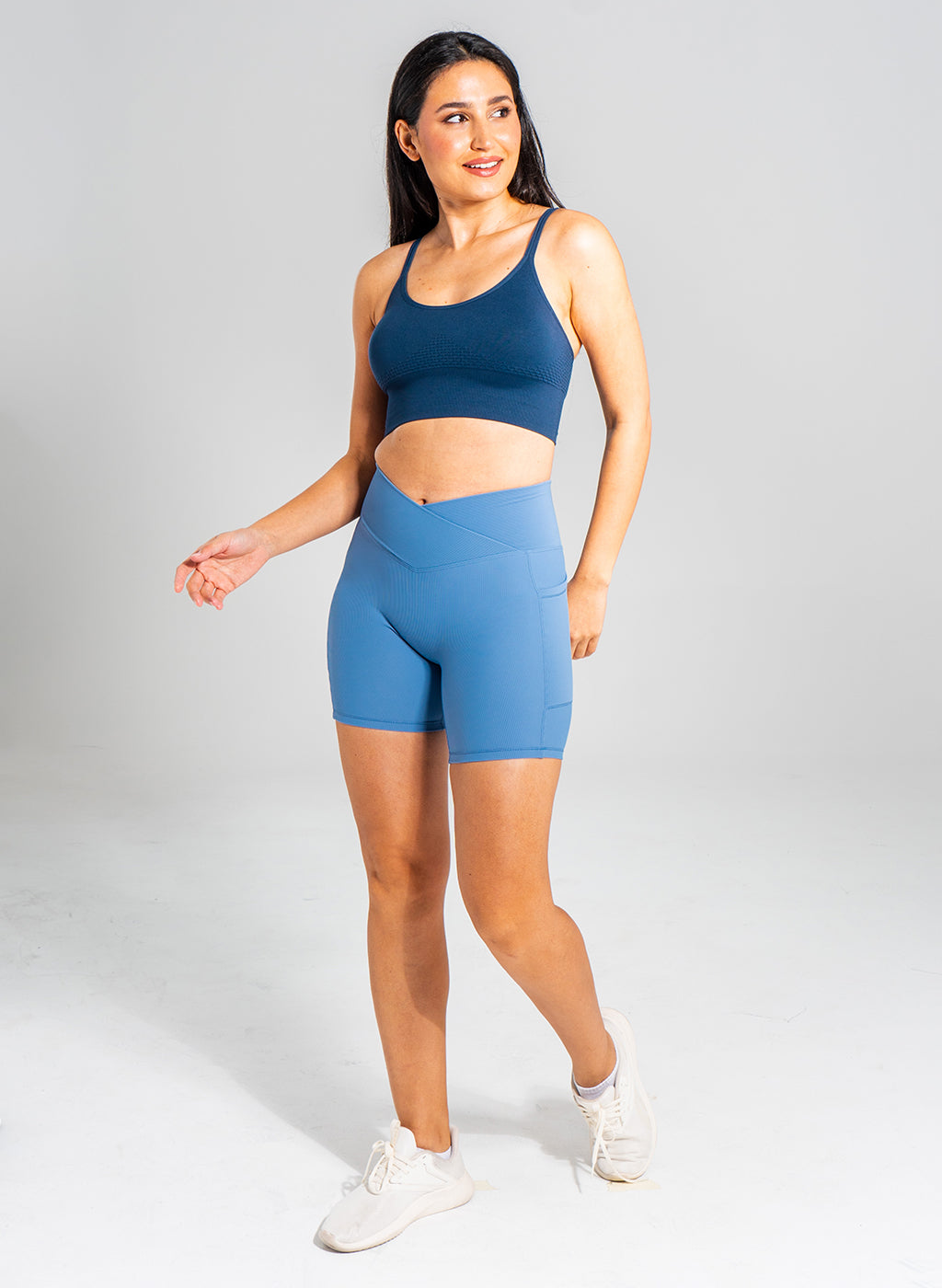 Eve V Waist Shorts - Blue