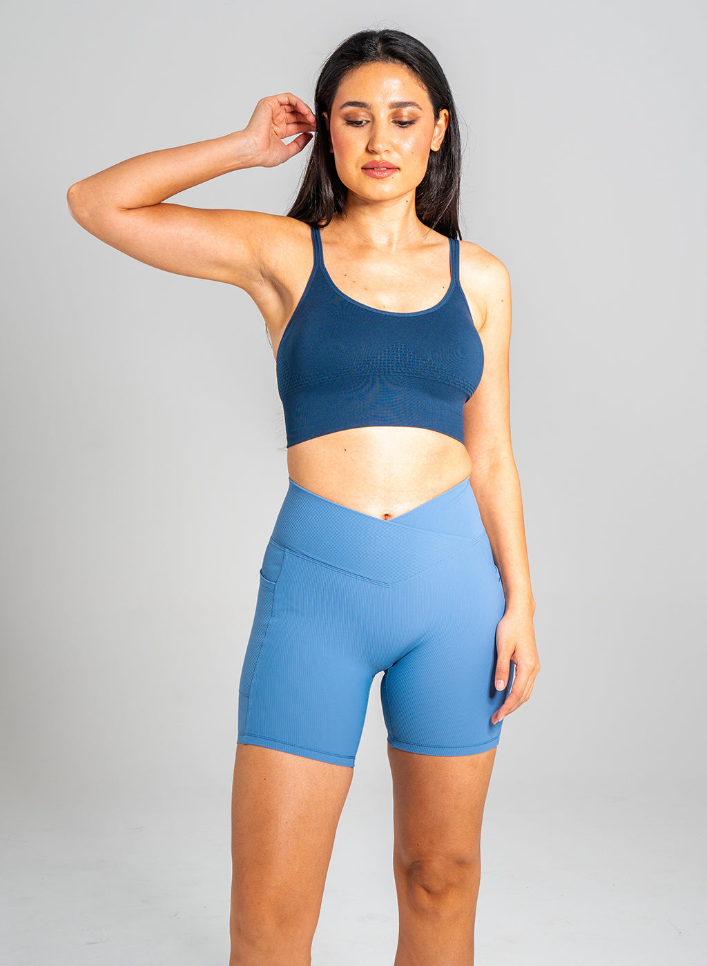 Eve V Waist Shorts - Blue