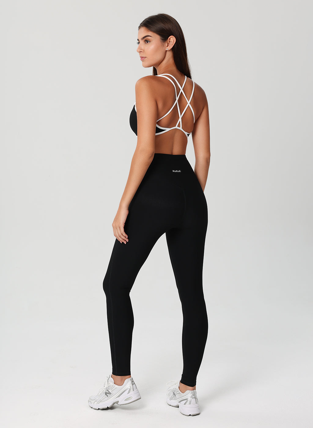 Olivia Ribbed  Yoga Bra  - Black