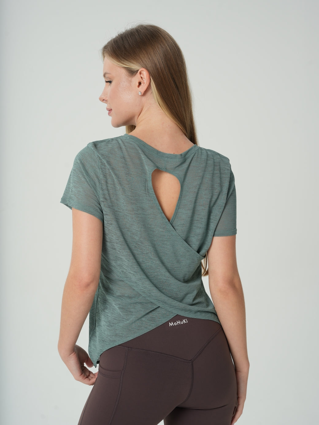 Monica Twisted Elegance Tee - Dark Green