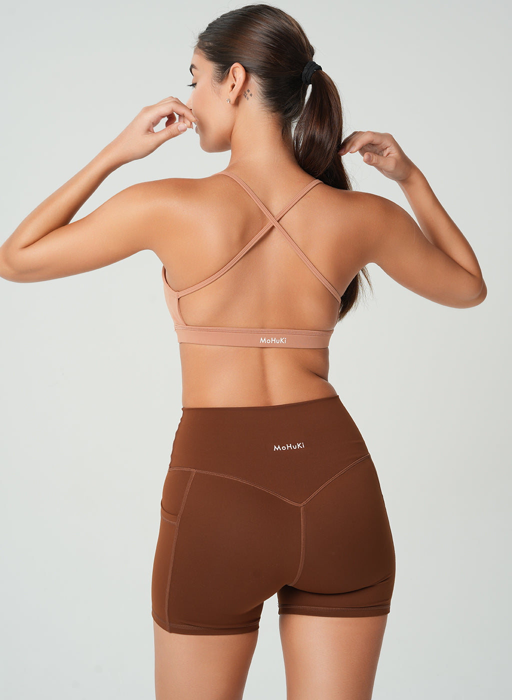 Olivia Backless Sports Bra - Light Brown