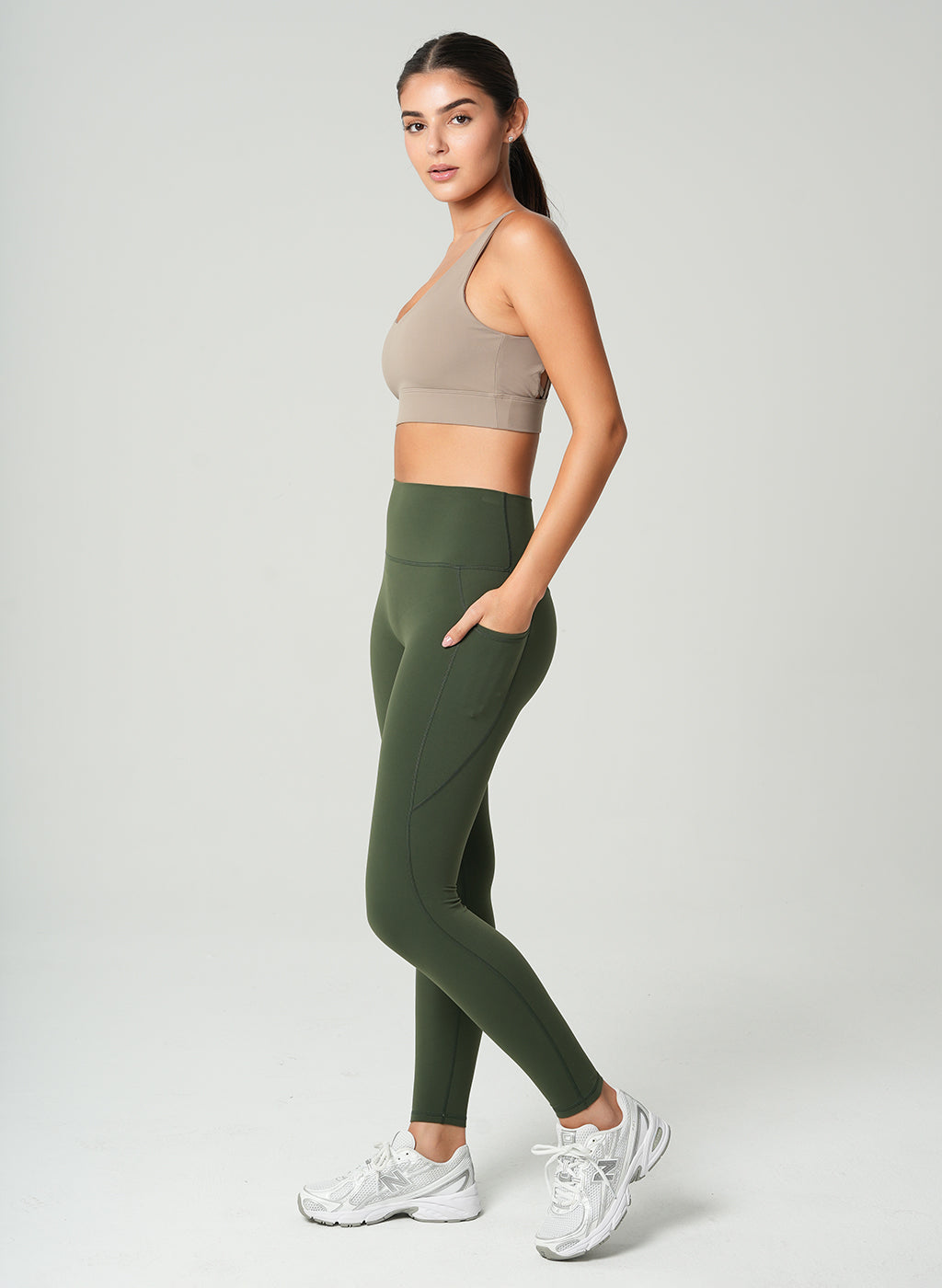 Lily Side Pocket Leggings - Dark Green