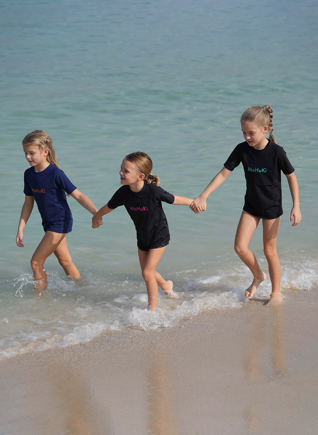 Kids Rashguard Sun Protectant T-Shirt - Black/Pink