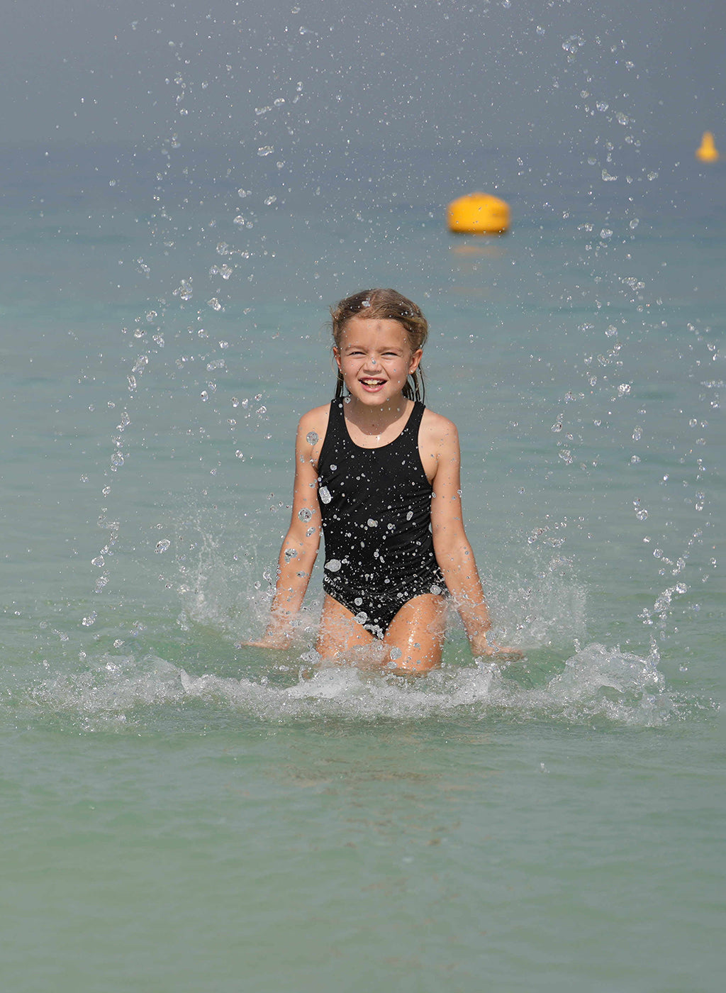 Girls Performance Racer Back Swimsuit – Black