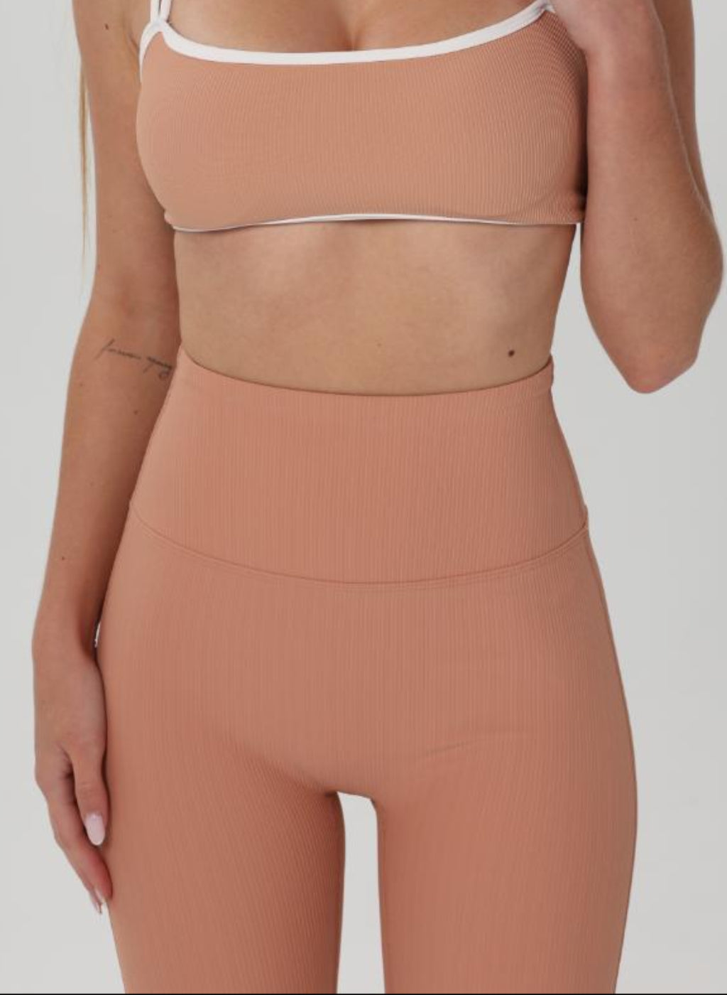 Olivia Ribbed High Waist Legging - Dark Orange