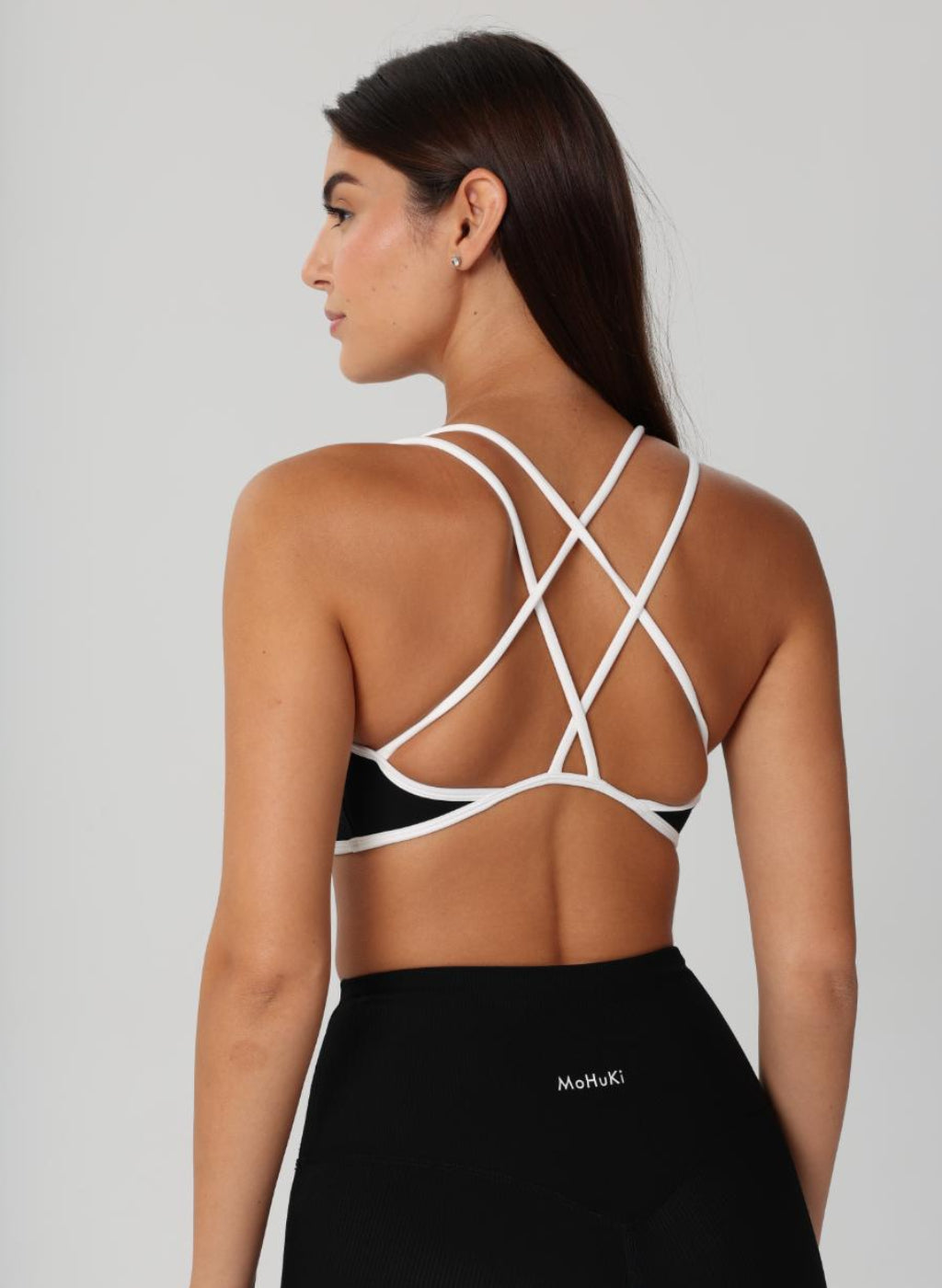 Olivia Ribbed  Yoga Bra  - Black