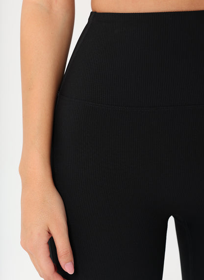 Olivia Ribbed High Waist Legging - Black