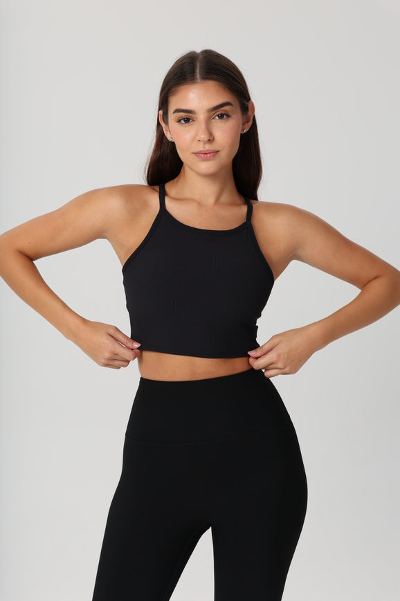 Summer Ribbed Tank - Black
