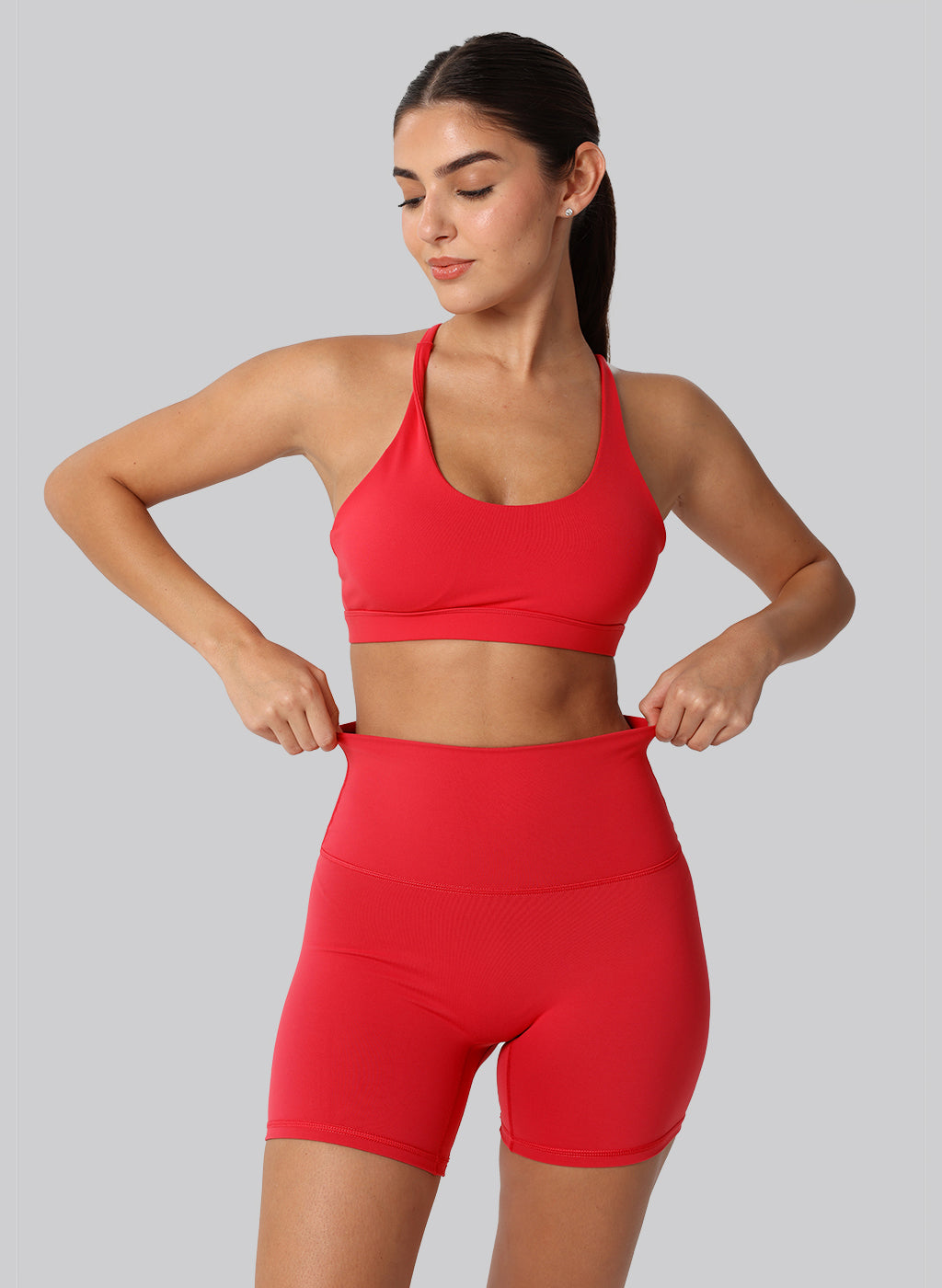 Levi High Waist Shorts - Red