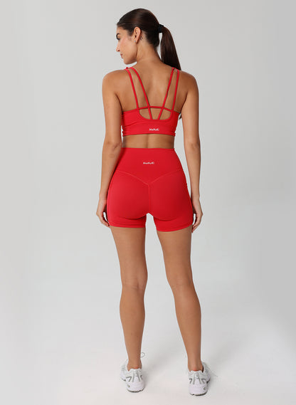 Levi High Waist Shorts - Red