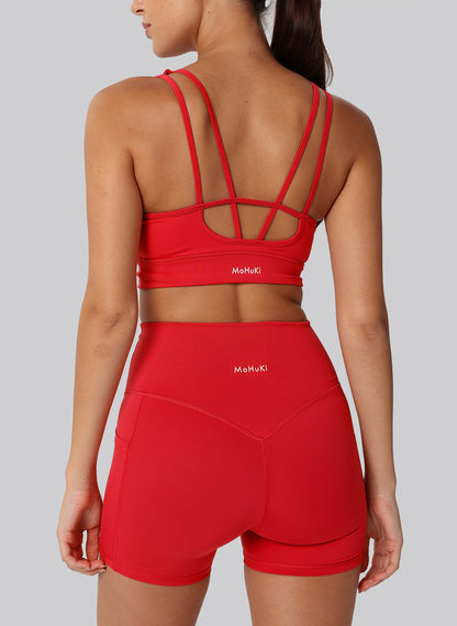 Levi High Waist Shorts - Red