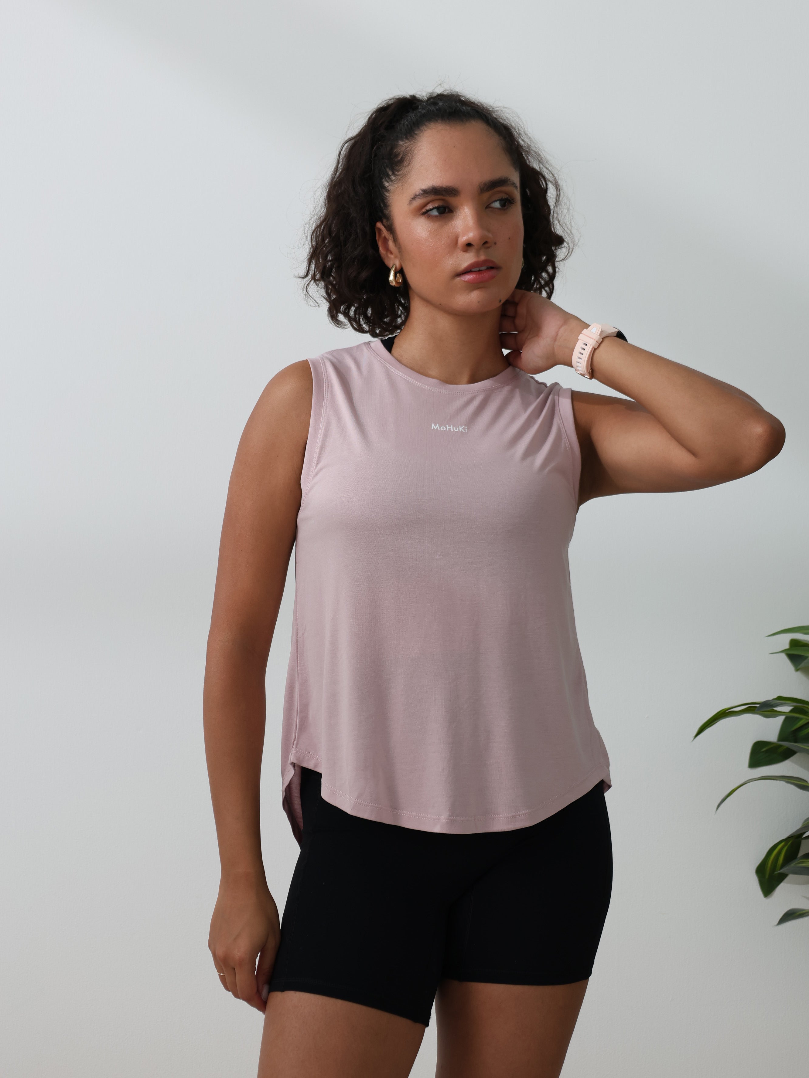Active Tie Back Singlet - Pink