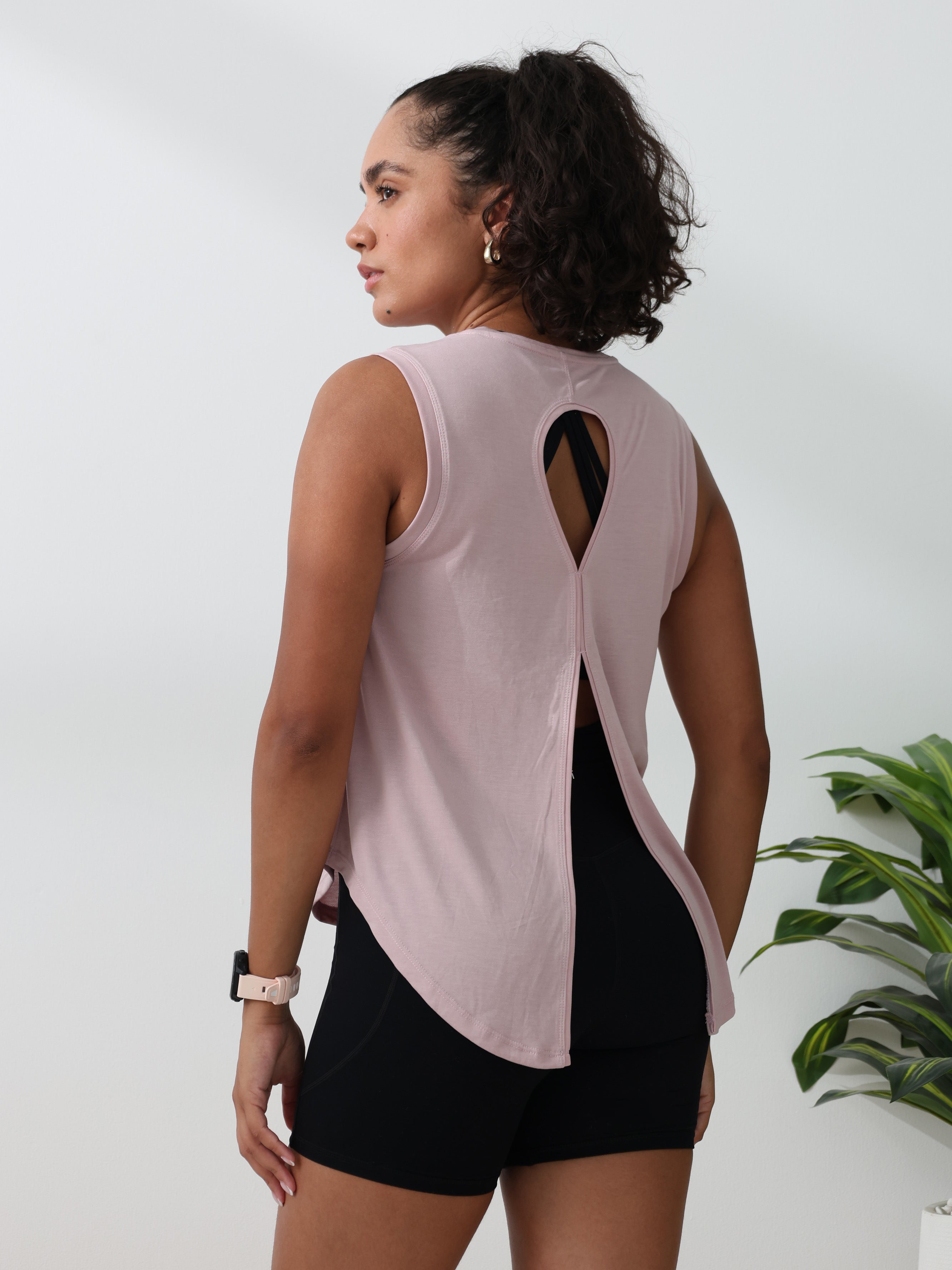 Active Tie Back Singlet - Pink
