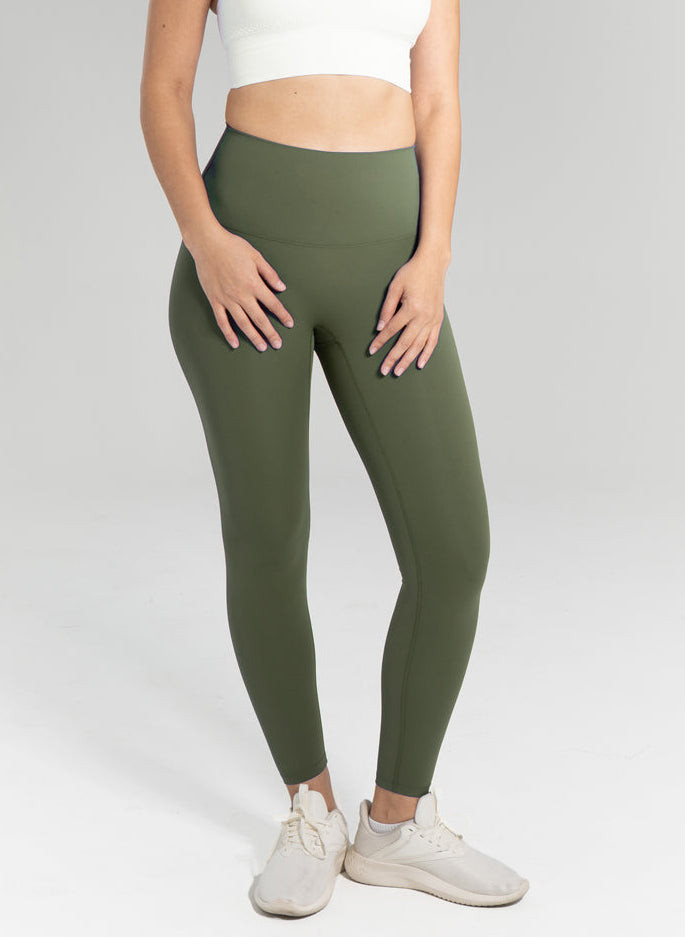 Gia High Waisted Leggings - Army Green-Mohuki