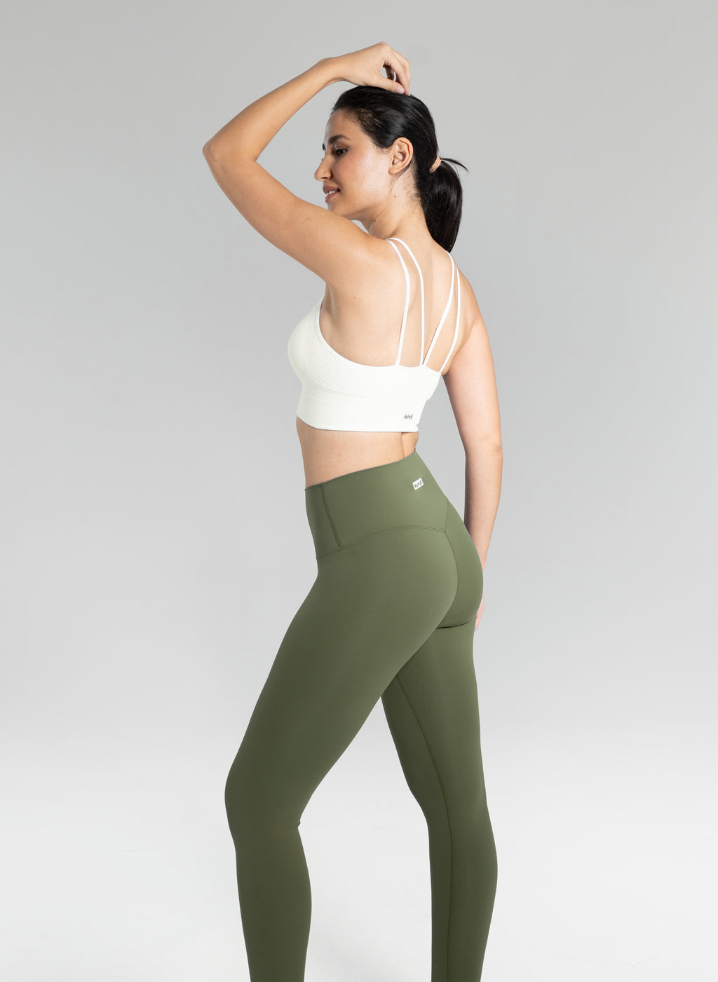 Gia High Waisted Leggings - Army Green-Mohuki
