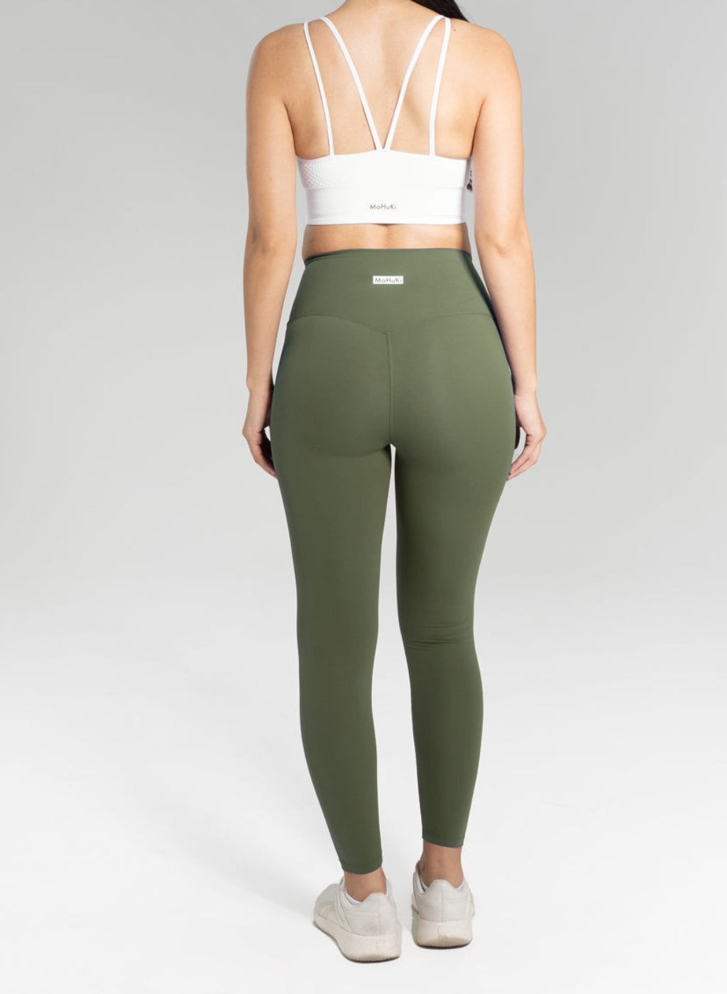 Gia High Waisted Leggings - Army Green-Mohuki