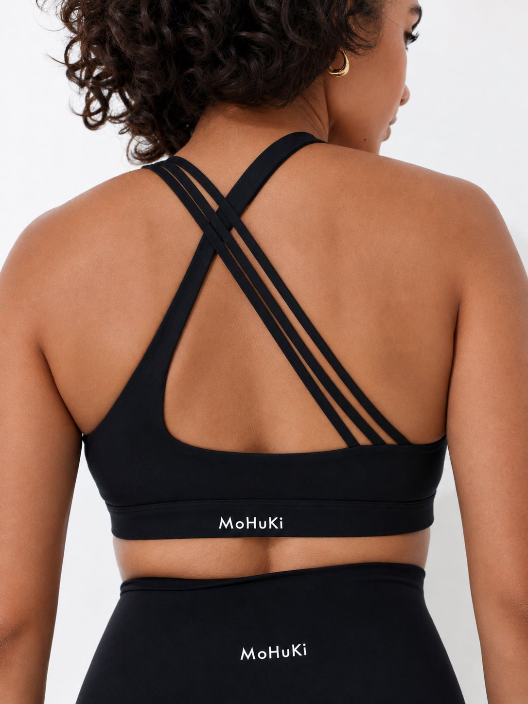 Active Triple Line Crossback Bra - Black