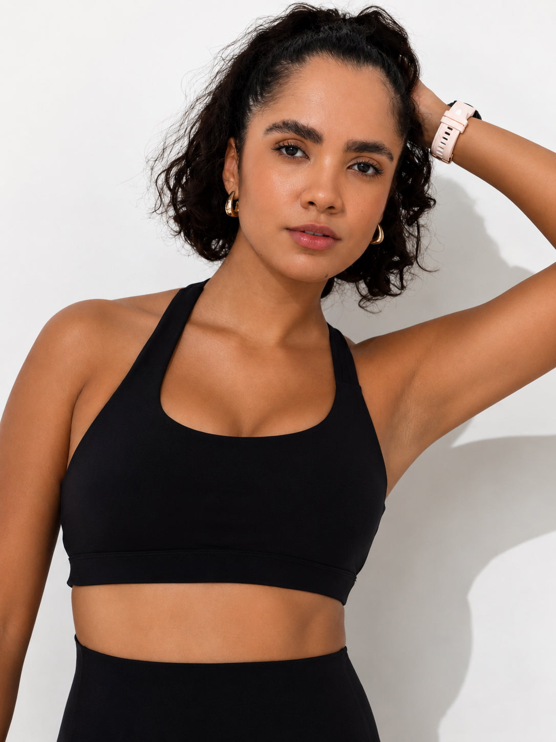 Active Triple Line Crossback Bra - Black