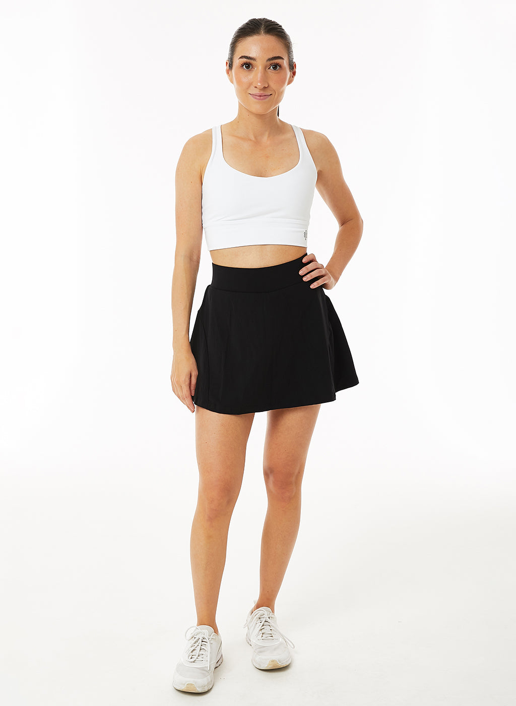 Maya Zipper Tennis Skirt - Black