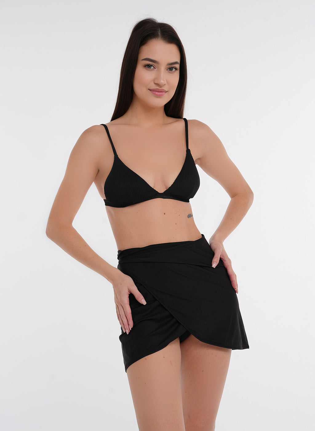 Over Swimsuit Wrap Skirt - Black