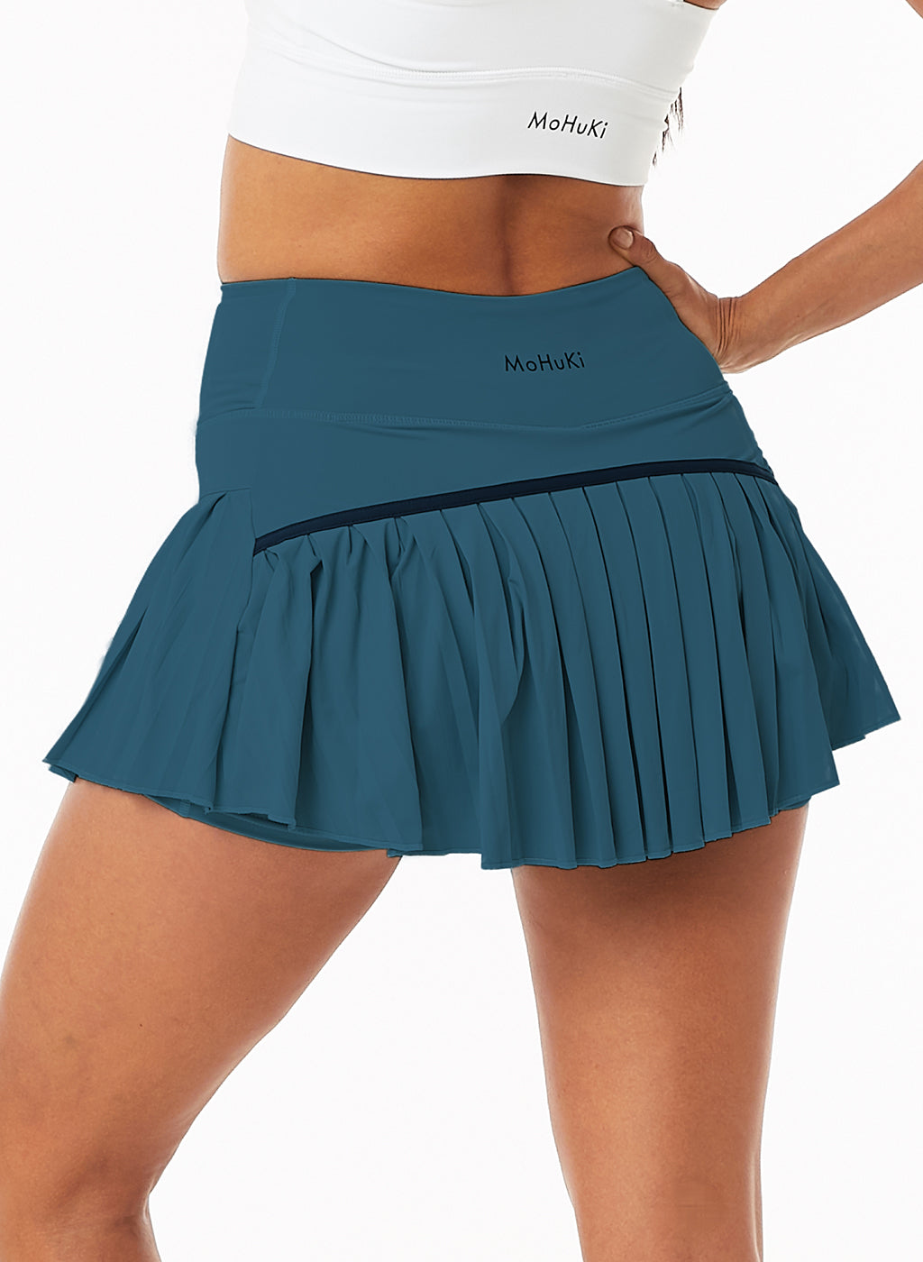 Leti Pleated Padel Skirt - Dark Green-Mohuki