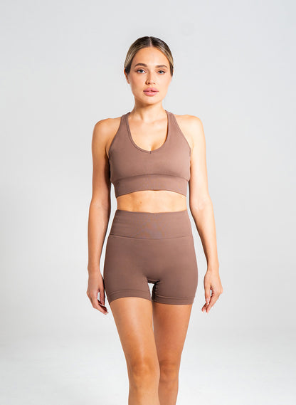 Lyla Collection - Racer Bra - Brown