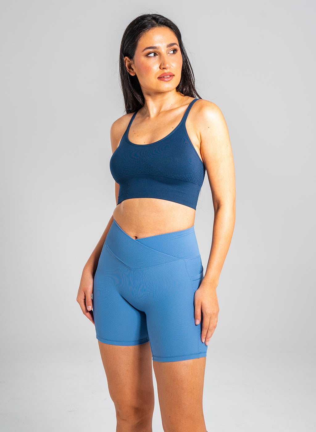 Eve V Waist Shorts - Blue