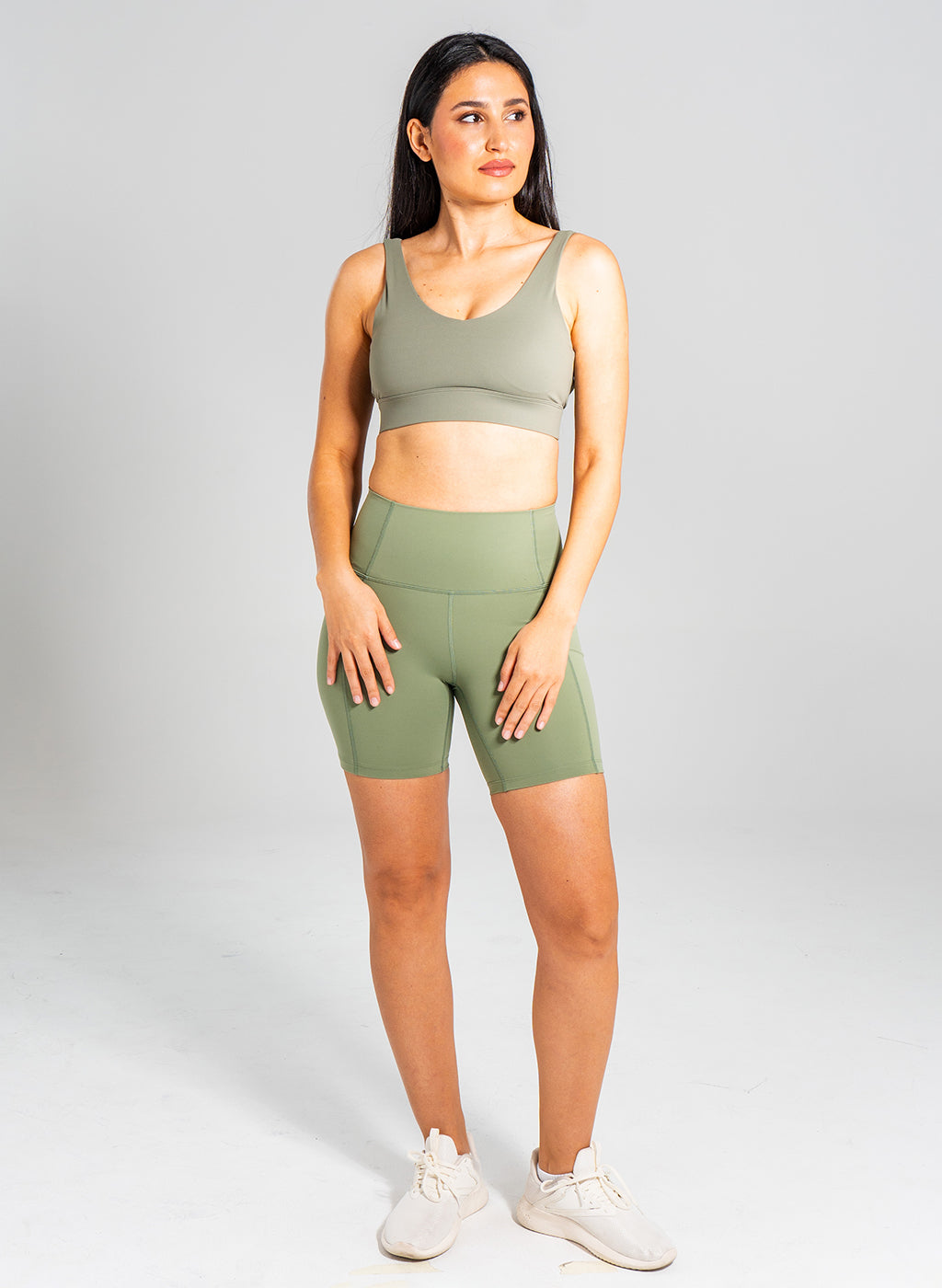 Andie Biker Shorts - Army Green