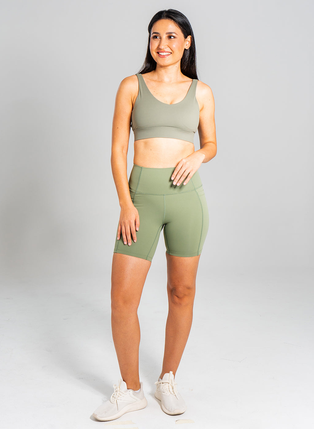 Andie Biker Shorts - Army Green