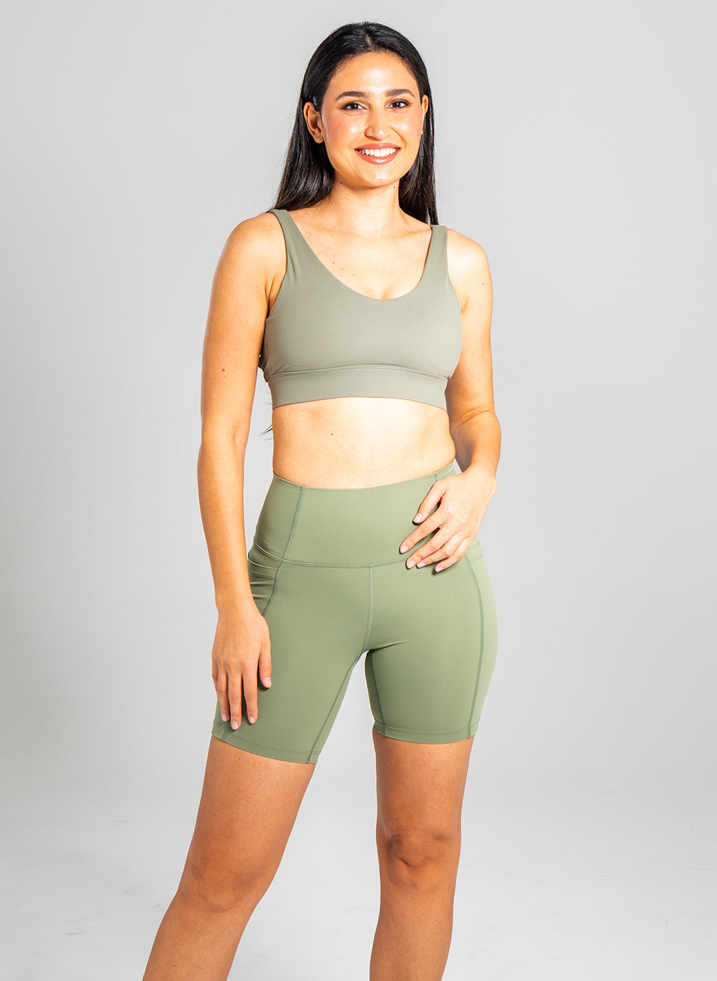 Andie Biker Shorts - Army Green