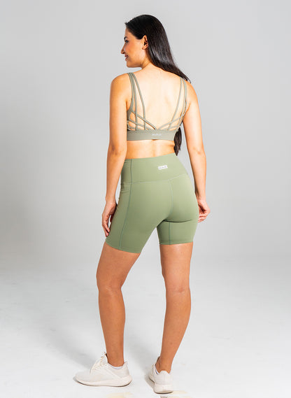 Andie Biker Shorts - Army Green