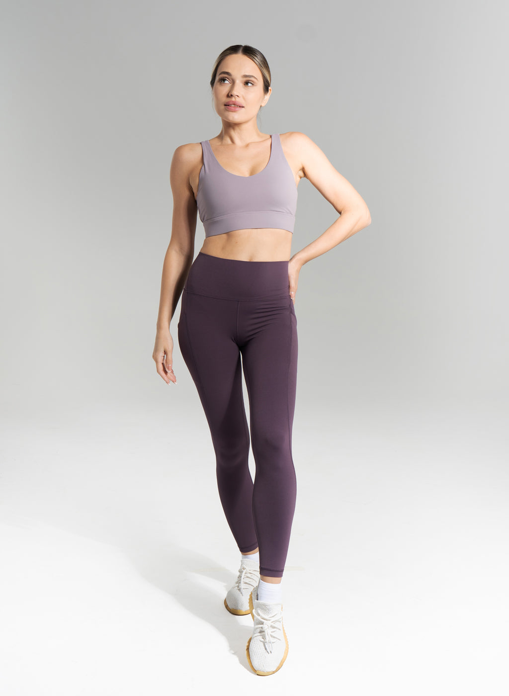Desi Side Pocket Leggings - Purple-Mohuki
