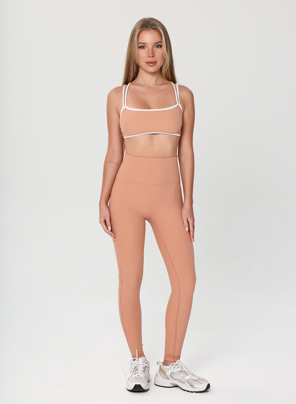 Olivia Ribbed High Waist Legging - Dark Orange