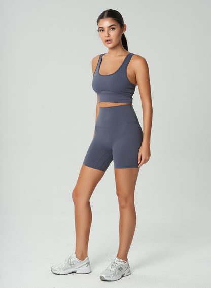 Levi High Waist Shorts - Dark Grey