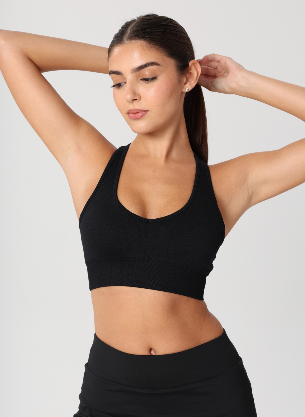 Lyla Collection - Racer Bra - Black-Mohuki