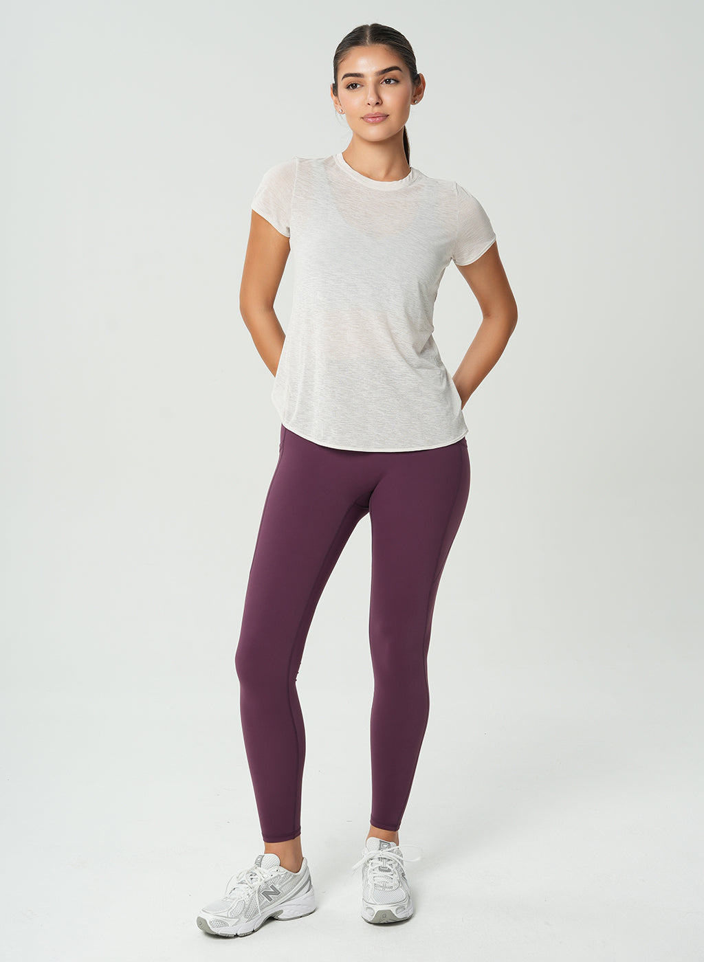 Lily Side Pocket Leggings - Dark Wine-Mohuki