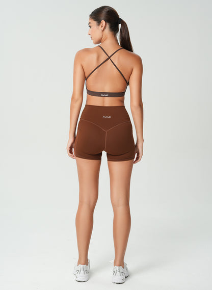 Olivia Backless Sports Bra - Chocolate