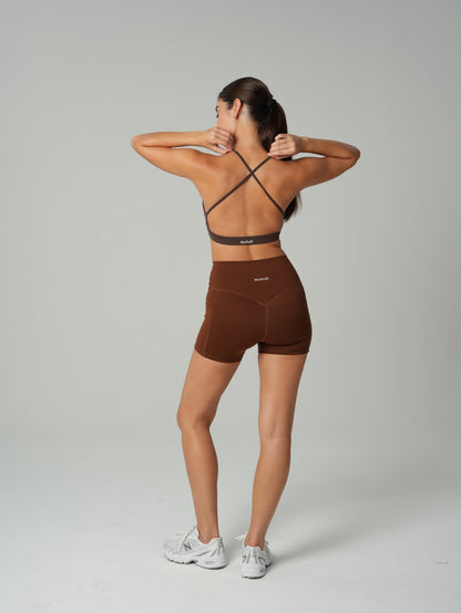 Olivia Backless Sports Bra - Light Brown