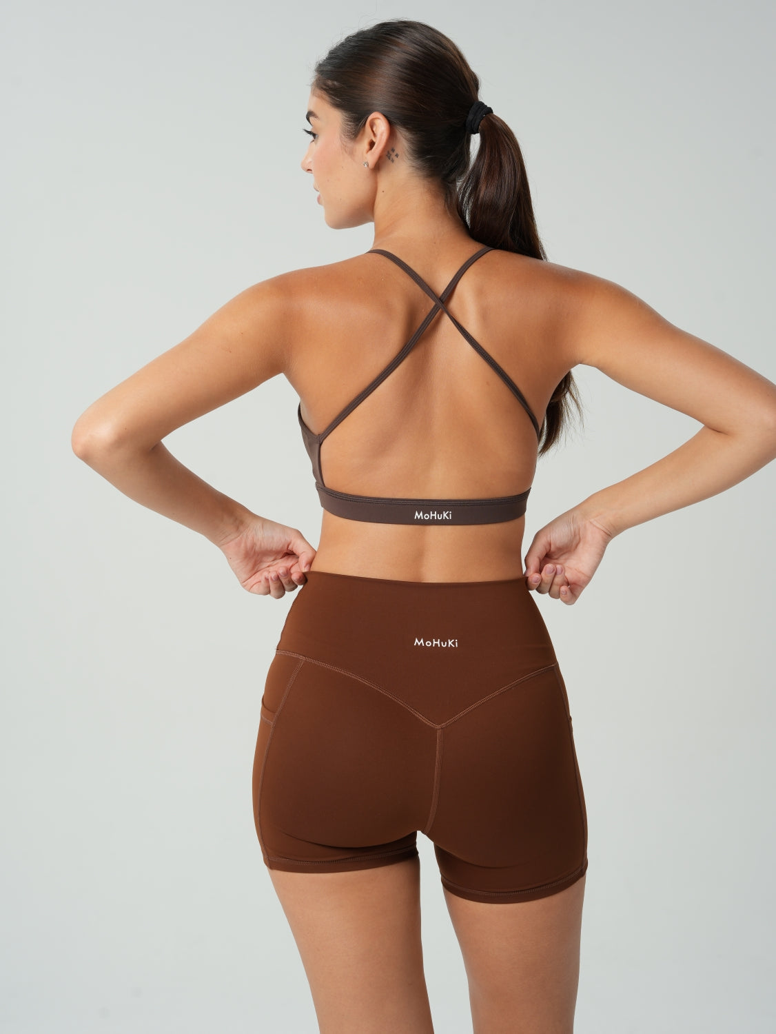 Olivia Backless Sports Bra - Chocolate