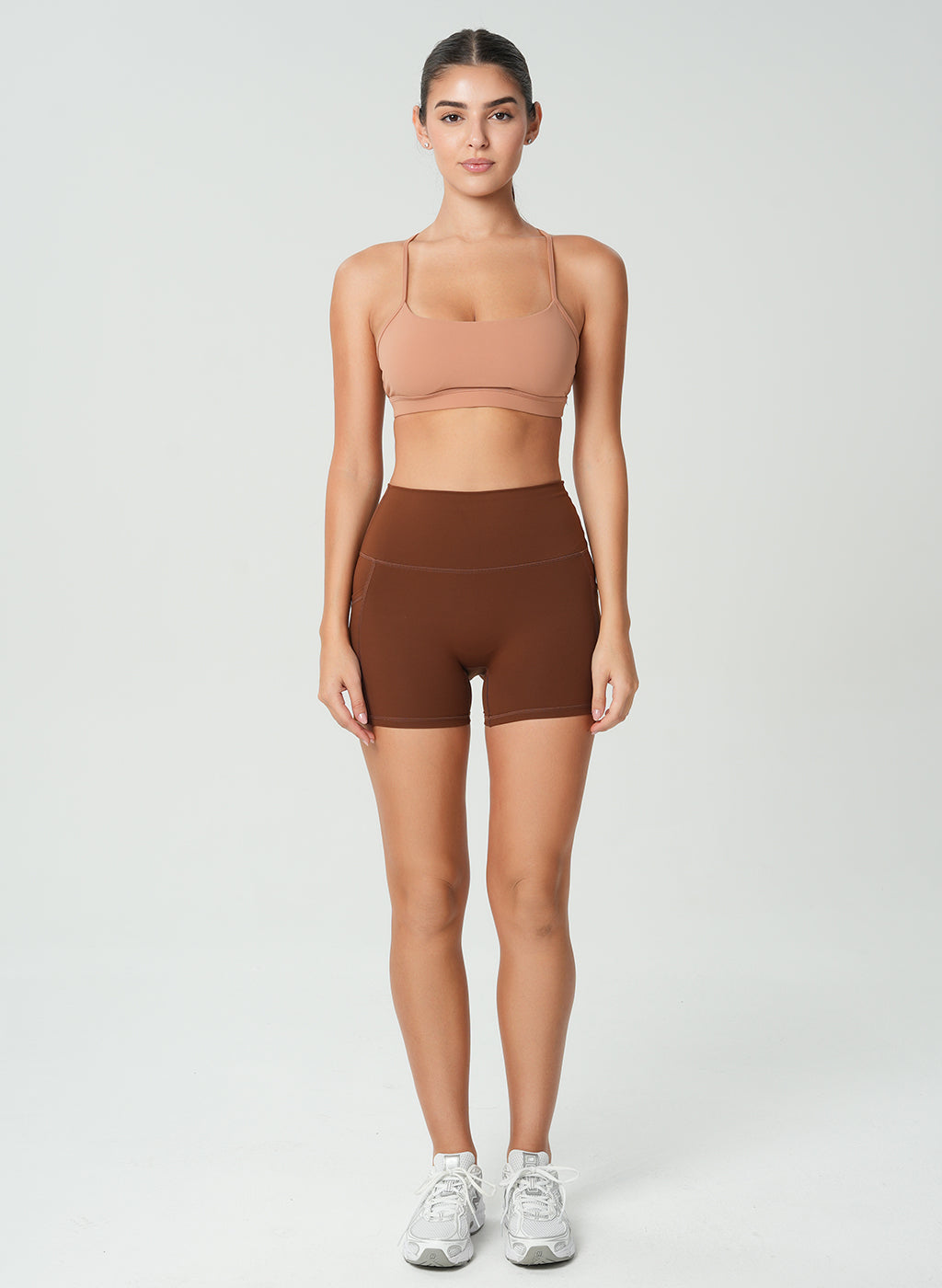 Olivia Backless Sports Bra - Light Brown