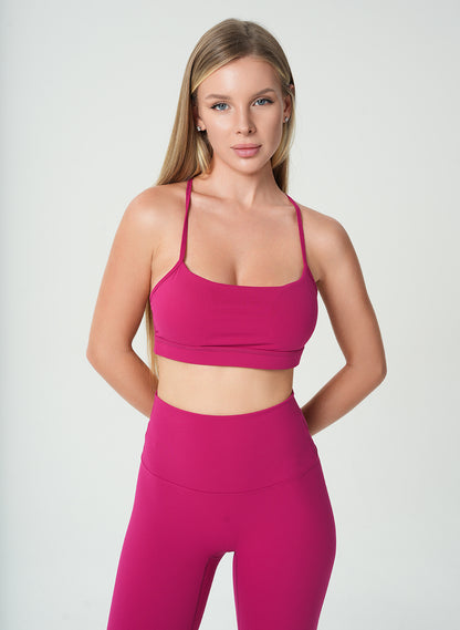 Olivia Backless Sports Bra - Magenta