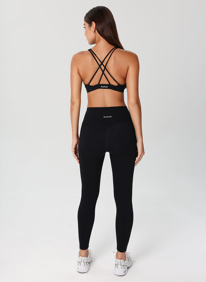 Olivia High Neck Sports Bra - Black