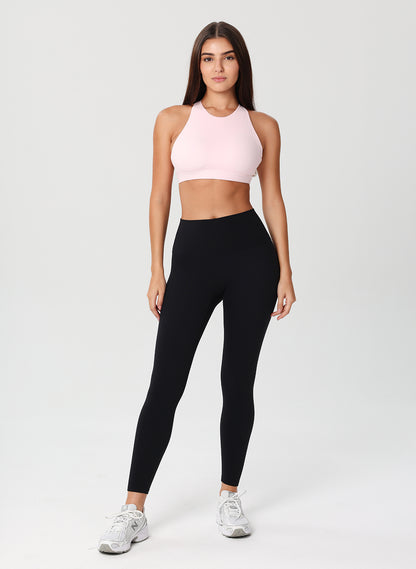 Olivia High Neck Sports Bra - Light Pink