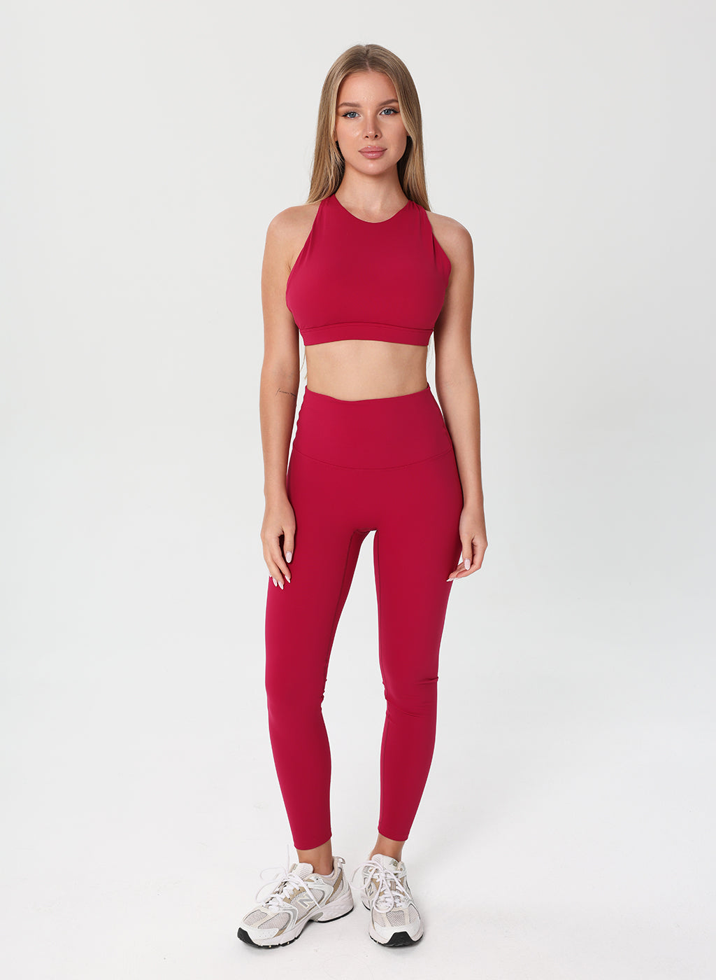 Olivia High Neck Sports Bra - Magenta