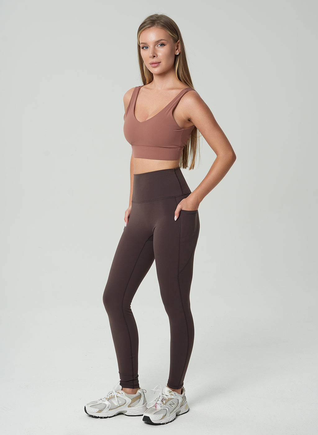 Lily Side Pocket Leggings - Dark Chocolate