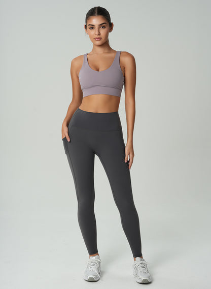 Lily Side Pocket Leggings - Dark Grey