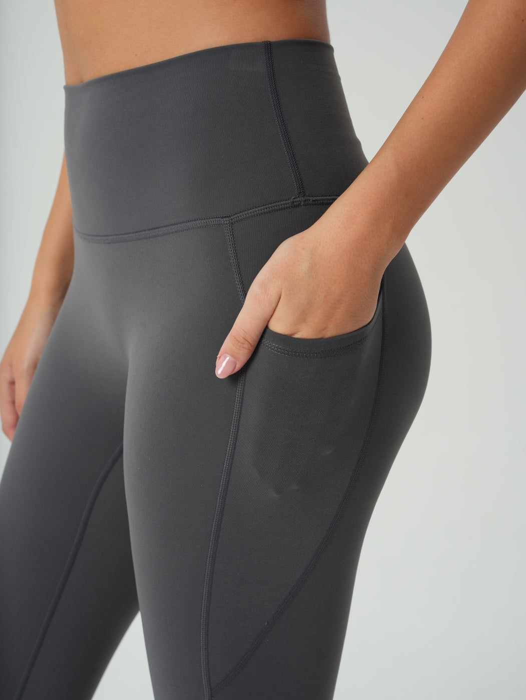Lily Side Pocket Leggings - Dark Grey